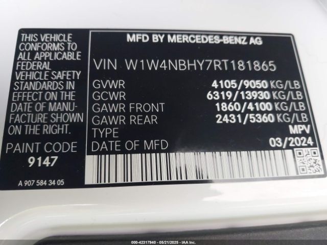 2024 MERCEDES-BENZ SPRINTER 2500 W1W4NBHY7RT181865 Photo 8