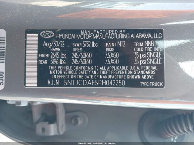 2023 HYUNDAI SANTA CRUZ 5NTJCDAF5PH042250 Photo 8