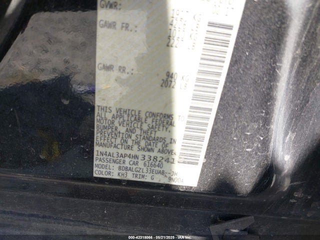 1N4AL3AP4HN338241 Nissan Altima 2.5 S
