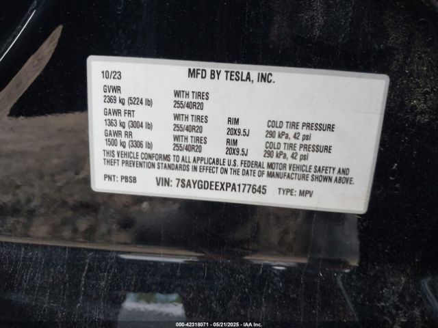 7SAYGDEEXPA177645 Tesla Model Y