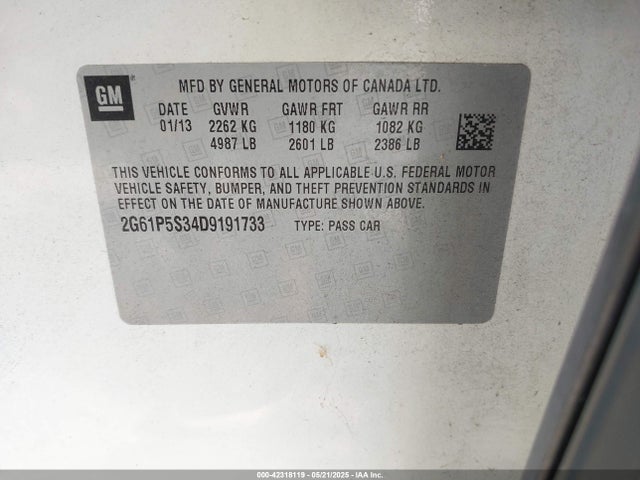 2013 CADILLAC XTS 2G61P5S34D9191733 Photo 8