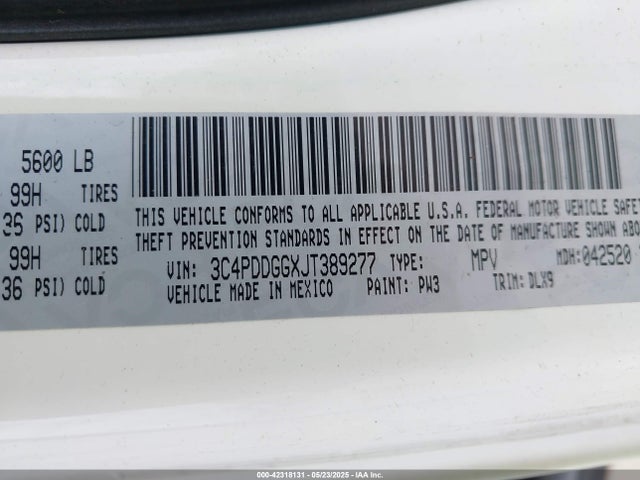 3C4PDDGGXJT389277 Dodge Journey Crossroad Awd