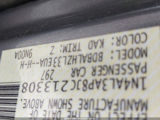 1N4AL3AP8JC213308 Nissan Altima 2.5 Sr