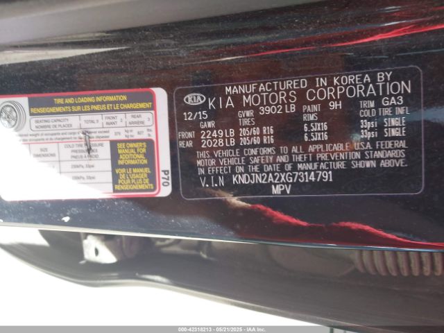 KNDJN2A2XG7314791 KIA Soul