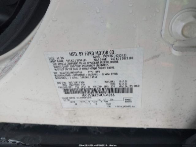 2021 FORD ECOSPORT MAJ6S3KL3MC404966 Photo 8