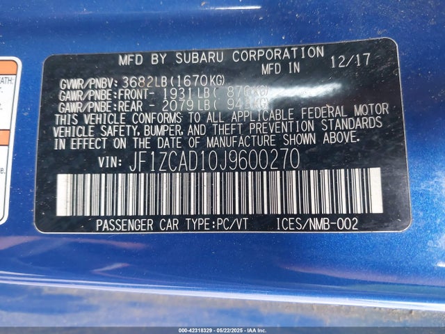 JF1ZCAD10J9600270 Subaru Brz Ts