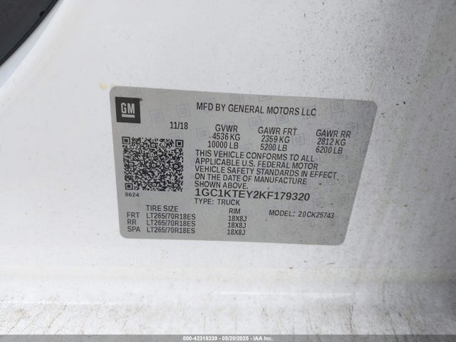 1GC1KTEY2KF179320 Chevrolet Silverado 2500hd Ltz