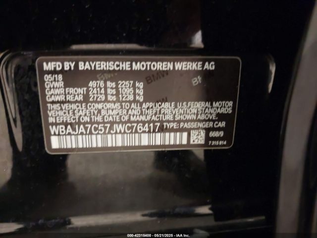 2018 BMW 530I WBAJA7C57JWC76417 Photo 8