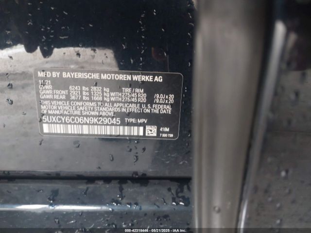 5UXCY6C06N9K29045 BMW X6