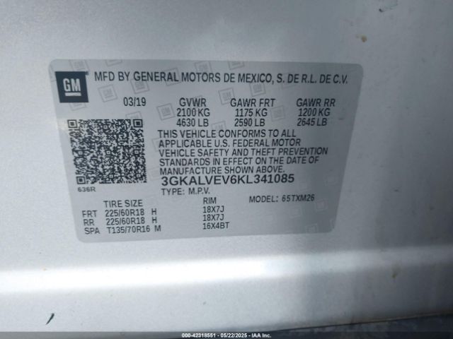 2019 GMC TERRAIN 3GKALVEV6KL341085 Photo 8