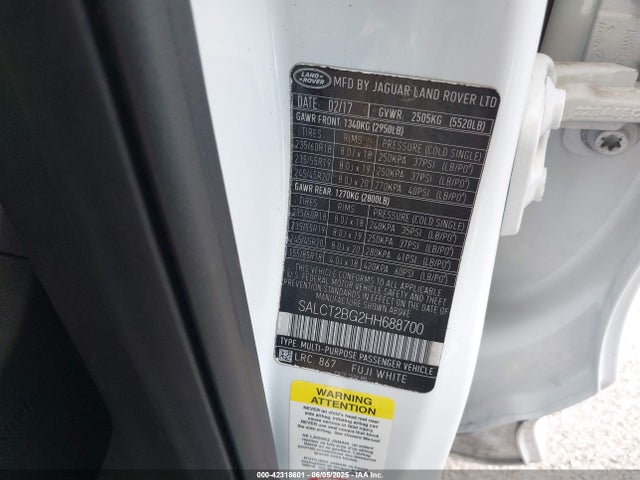 SALCT2BG2HH688700 Land Rover gtdi lev3 sulev30
