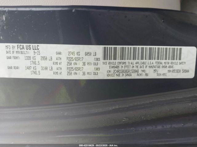 2C4RDGBG8GR152848 Dodge Grand Caravan Se