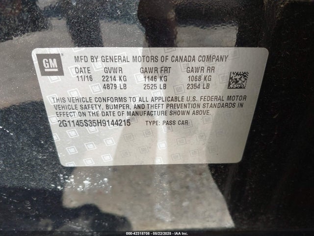 2G1145S35H9144215 Chevrolet IMPALA 2LZ