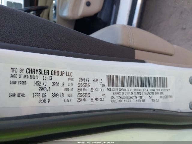 1C4RDJDGXEC323129 Dodge DURANGO LIMITED