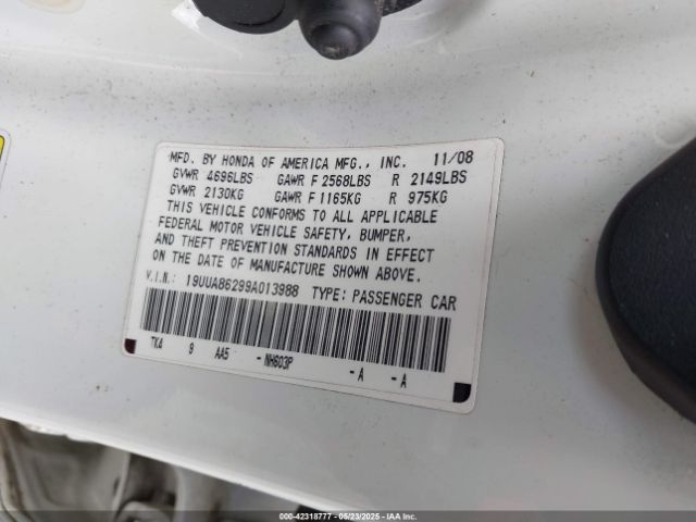 2009 ACURA TL 19UUA86299A013988 Photo 8