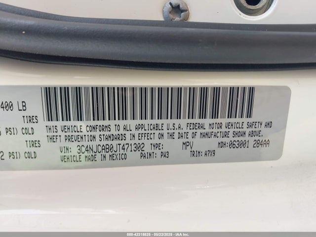 3C4NJCAB0JT471302 Jeep Compass Sport Fwd