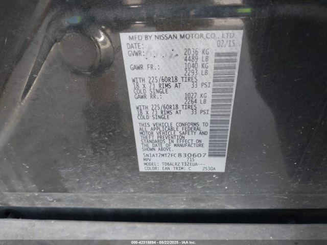 5N1AT2MT2FC830607 Nissan Rogue Sl