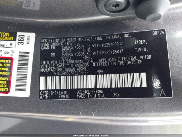 2024 TOYOTA SIENNA 5TDJRKEC7RS219623 Photo 8