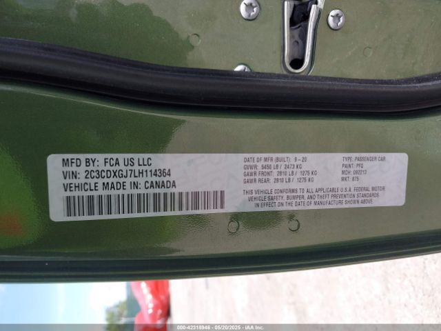 2020 DODGE CHARGER 2C3CDXGJ7LH114364 Photo 8