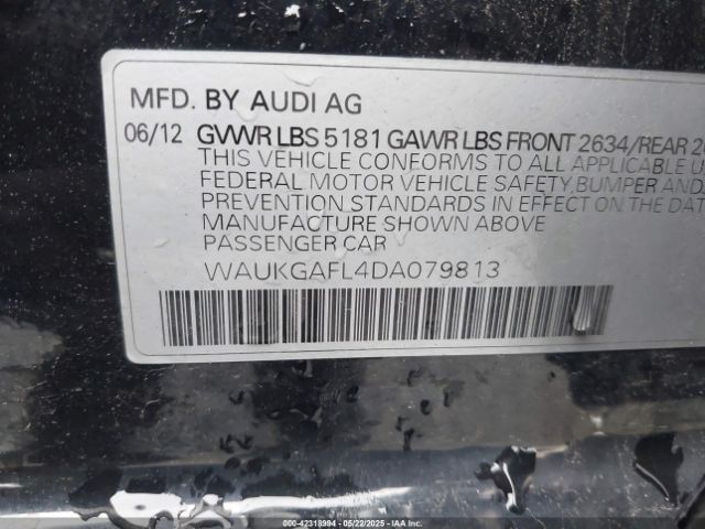 2013 AUDI S4 WAUKGAFL4DA079813 Photo 8