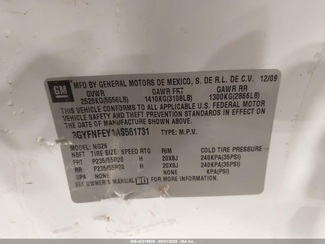 2010 CADILLAC SRX 3GYFNFEY1AS561731 Photo 8