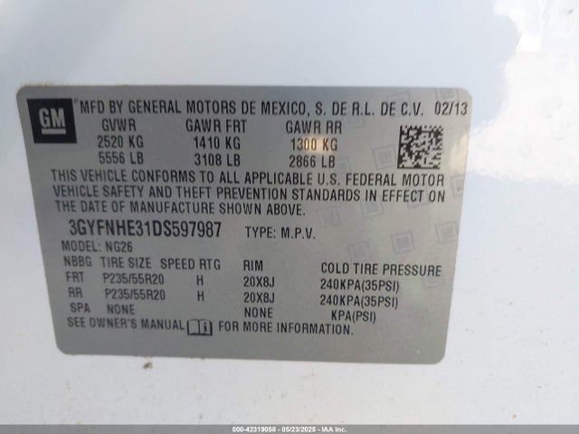 2013 CADILLAC SRX 3GYFNHE31DS597987 Photo 8