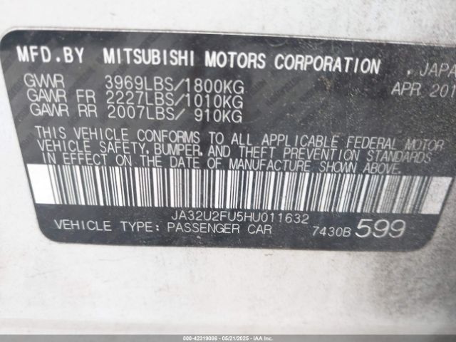 2017 MITSUBISHI LANCER JA32U2FU5HU011632 Photo 8