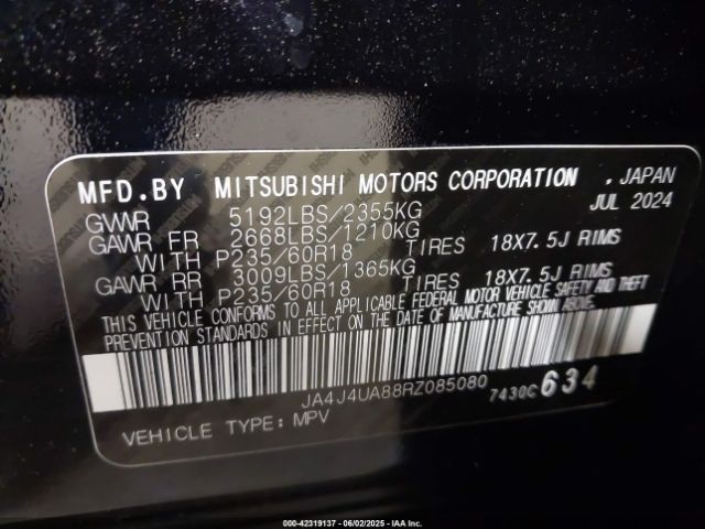 2024 MITSUBISHI OUTLANDER JA4J4UA88RZ085080 Photo 8