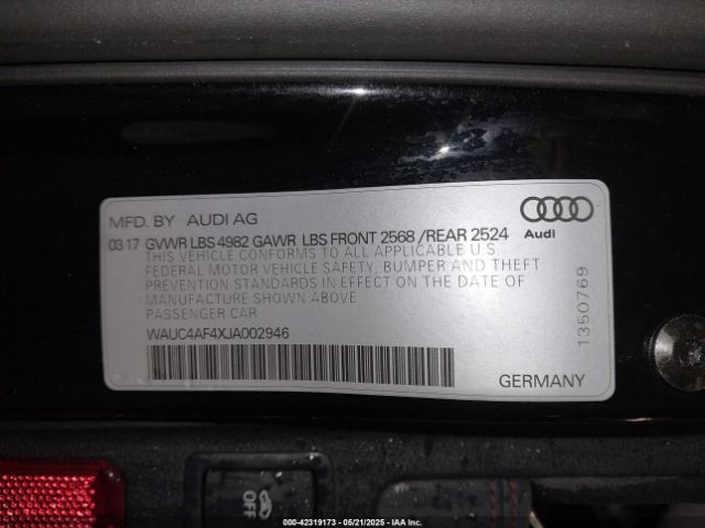 2018 AUDI S4 WAUC4AF4XJA002946 Photo 8