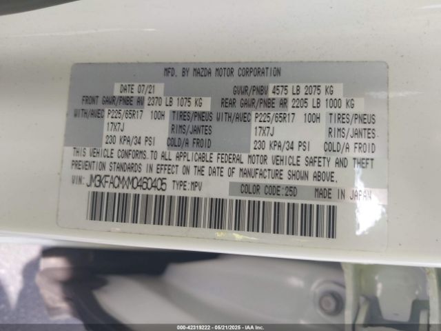 2021 MAZDA CX-5 JM3KFACMXM0460405 Photo 8