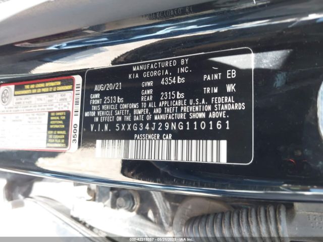 5XXG34J29NG110161 KIA t-gdi gamma ii