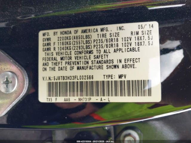 2015 ACURA RDX 5J8TB3H33FL002566 Photo 8