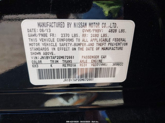 Infiniti 2014 2014 JN1BV7AP2EM672661 Image 9