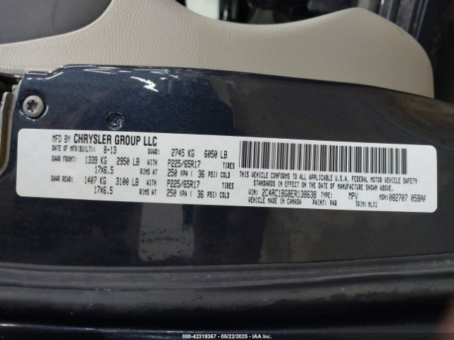 2C4RC1BG8ER138638 Chrysler Town & Country Touring