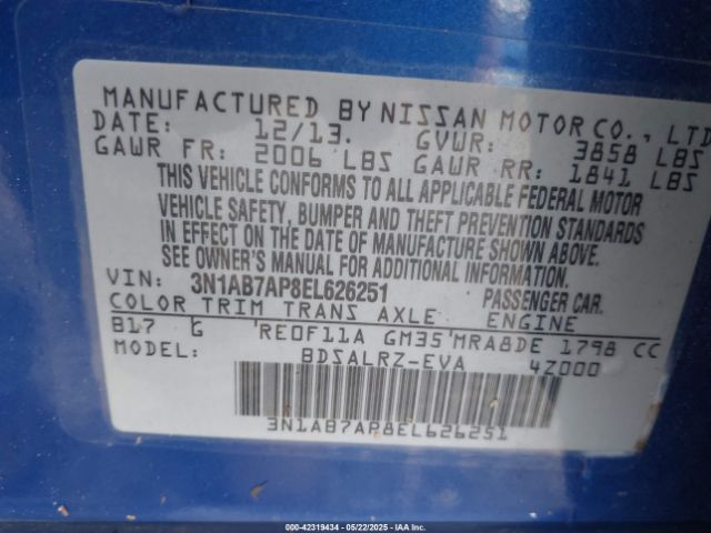3N1AB7AP8EL626251 Nissan SENTRA SR