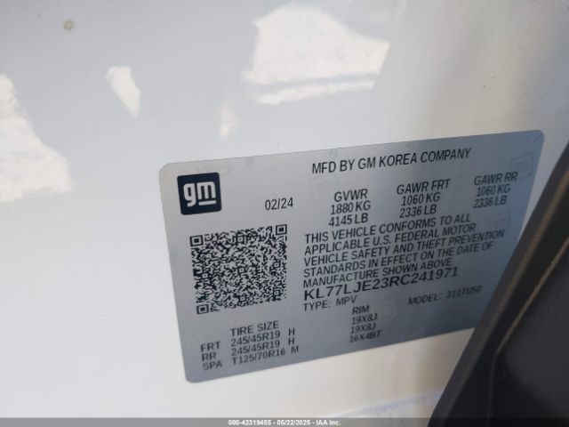 2024 CHEVROLET TRAX KL77LJE23RC241971 Photo 8