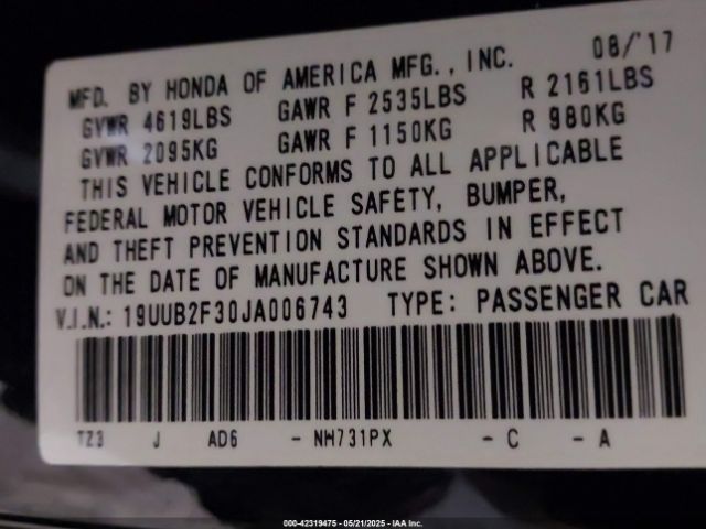 2018 ACURA TLX 19UUB2F30JA006743 Photo 8