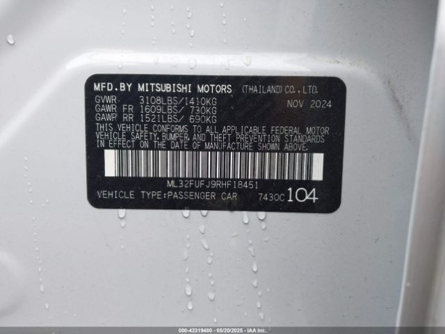 2024 MITSUBISHI MIRAGE G4 ML32FUFJ9RHF18451 Photo 8