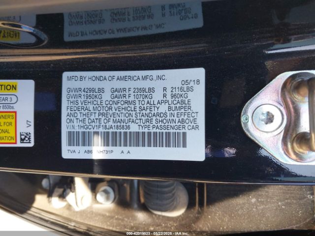 2018 HONDA ACCORD 1HGCV1F18JA185836 Photo 8