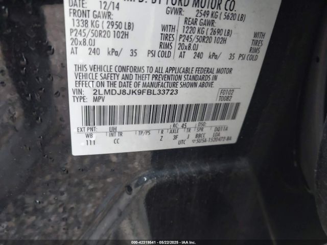 2LMDJ8JK9FBL33723 Lincoln MKX