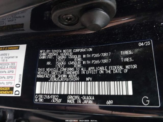2023 TOYOTA 4RUNNER JTEMU5JR1P6159399 Photo 8