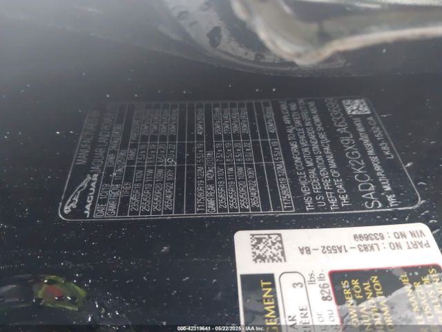 2020 JAGUAR F-PACE SADCK2GX9LA633699 Photo 8