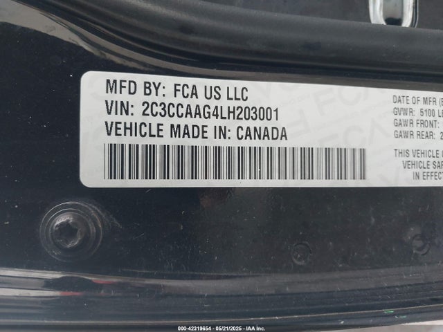 2C3CCAAG4LH203001 Chrysler 2020
