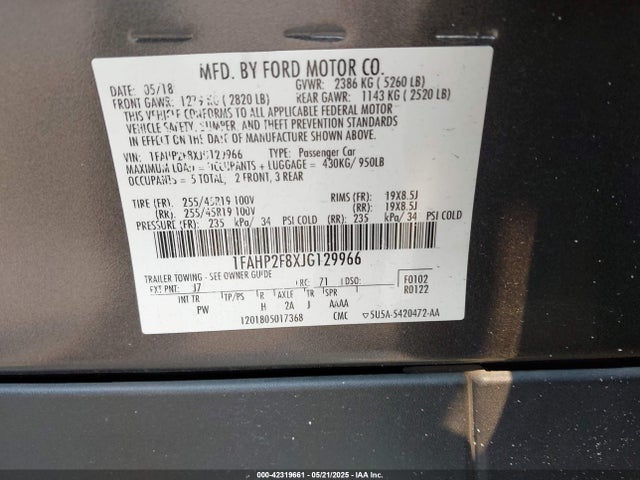 1FAHP2F8XJG129966 Ford Taurus Limited