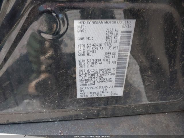 5N1AT2MV1FC834973 Nissan Rogue Sl