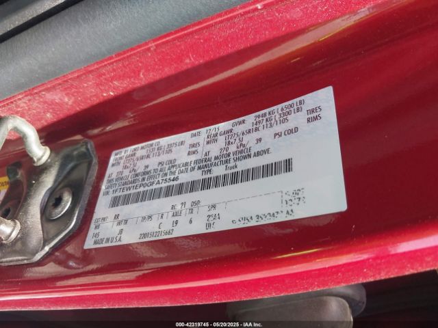 1FTEW1EP0GFA75546 Ford F-150 Xlt