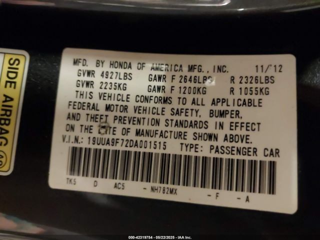 2013 ACURA TL 19UUA9F72DA001515 Photo 8