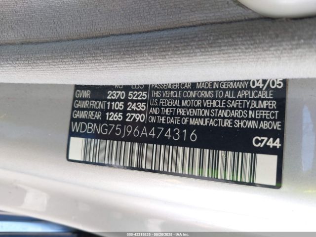 2006 MERCEDES-BENZ S 500 WDBNG75J96A474316 Photo 8