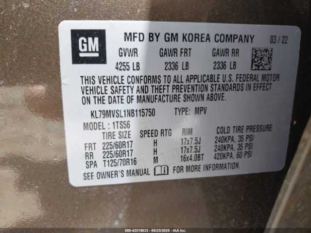 2022 CHEVROLET TRAILBLAZER KL79MVSL1NB115750 Photo 8