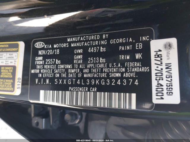 5XXGT4L39KG324374 KIA gdi